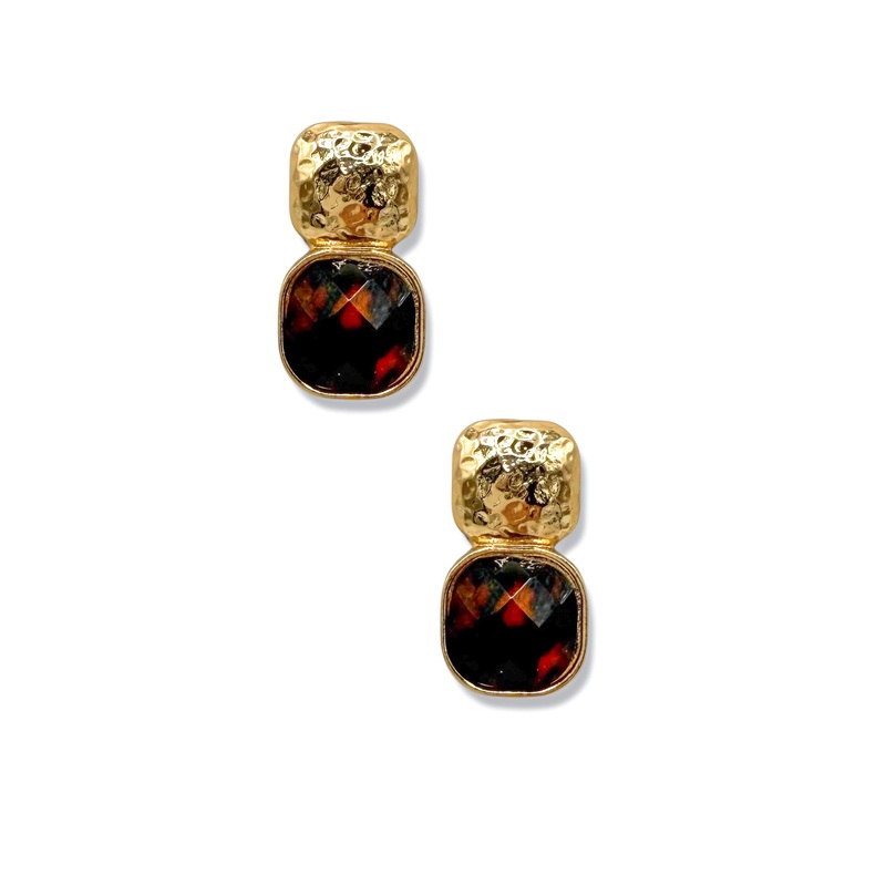 Trina Mini Tortoise and Gold Earrings