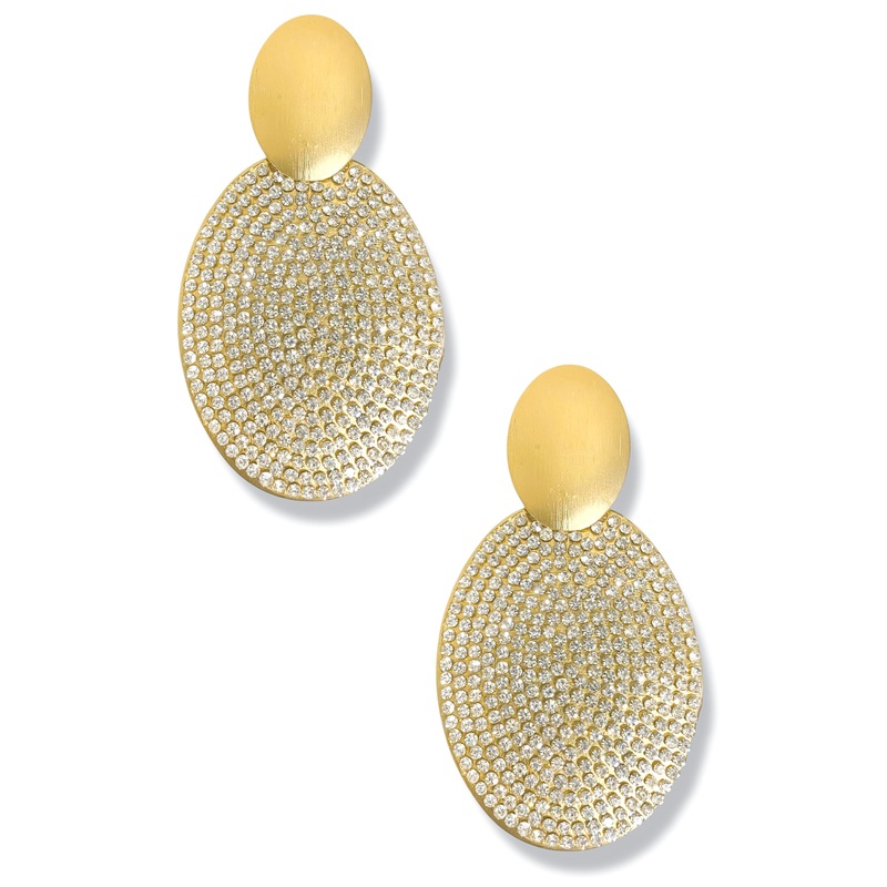 Own the Night Pave Oval Earrings