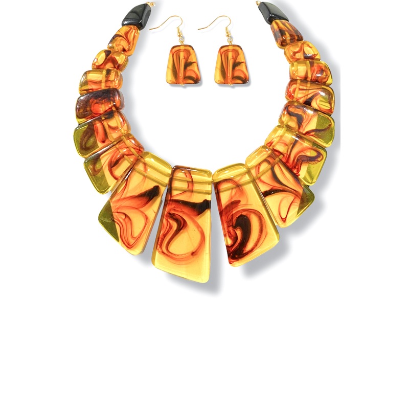 The Blues Brown Acrylic Statement Necklace