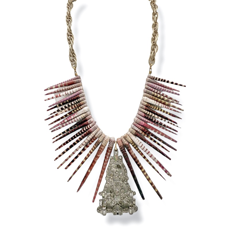 Made in the Deep South Late 1800s Fur Clip 1960s Shell Necklace