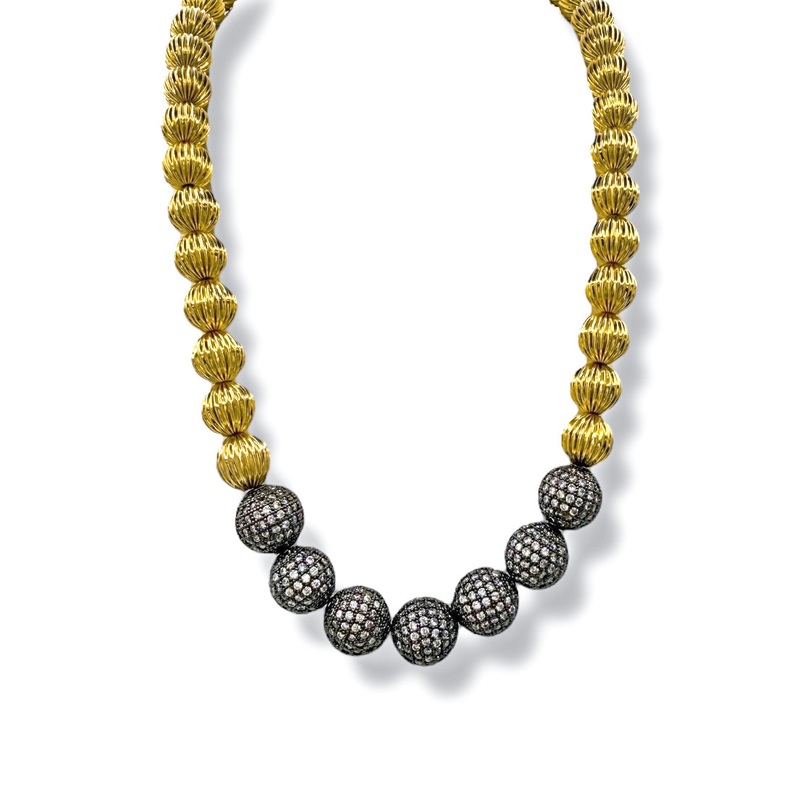Made in the Deep South Pave Beads 1960s Ball Necklace