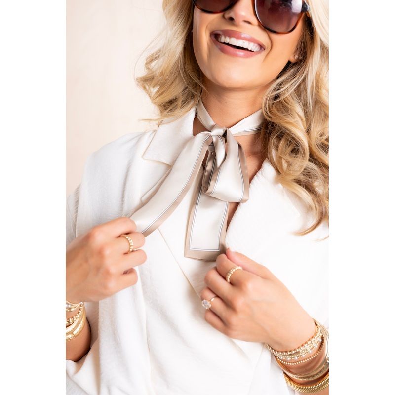 Perfect Way Beige Twilly Scarf