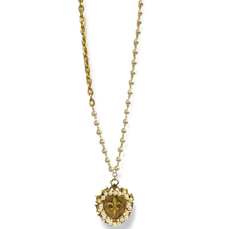 Yochi Been There Pendant Long Pearl Necklace