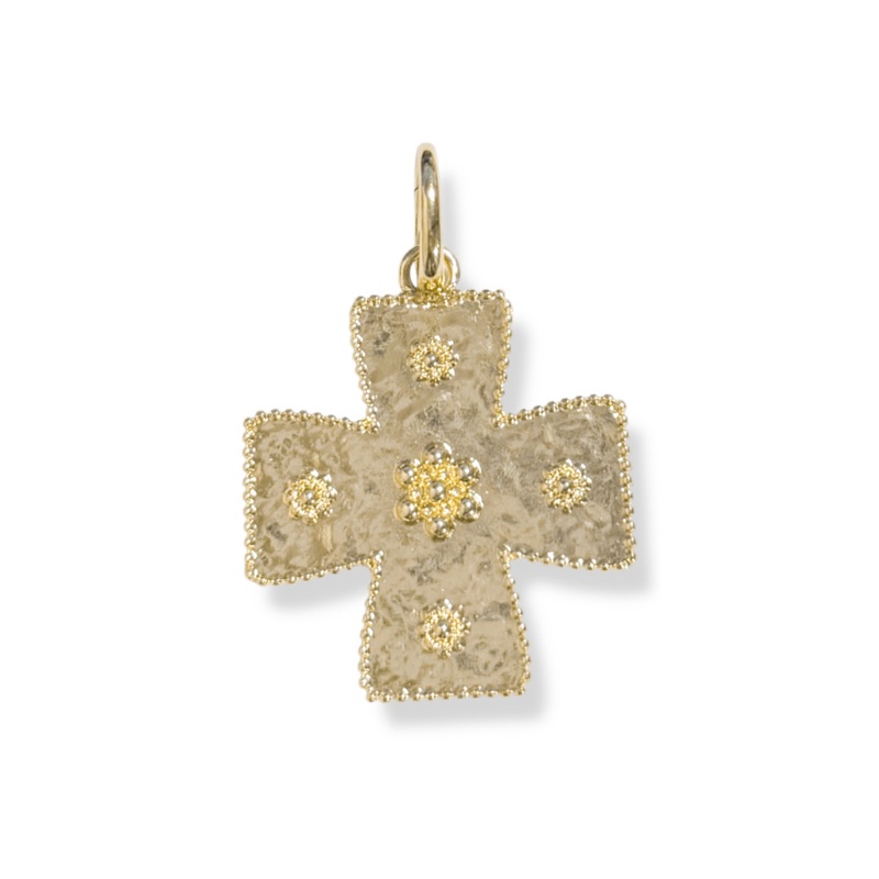 Dreams are Made Of Mini Gold Textured Cross Pendant
