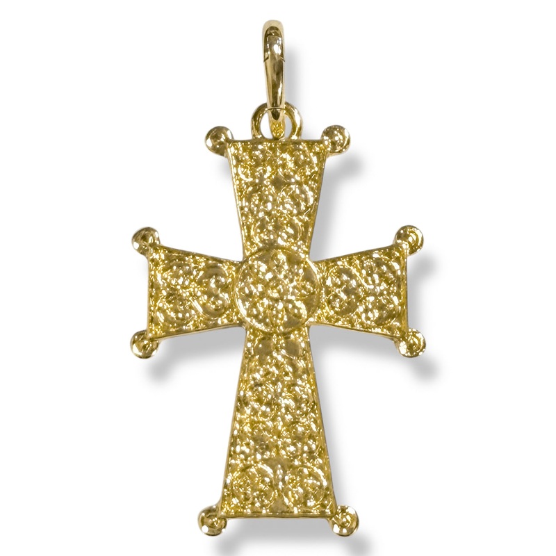 Just In Time Gold Textured Cross Pendant