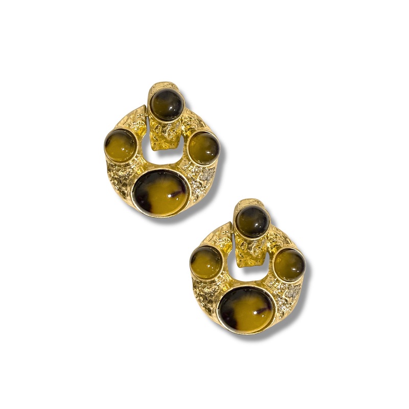 Moving On Tortoise Textured Earrings