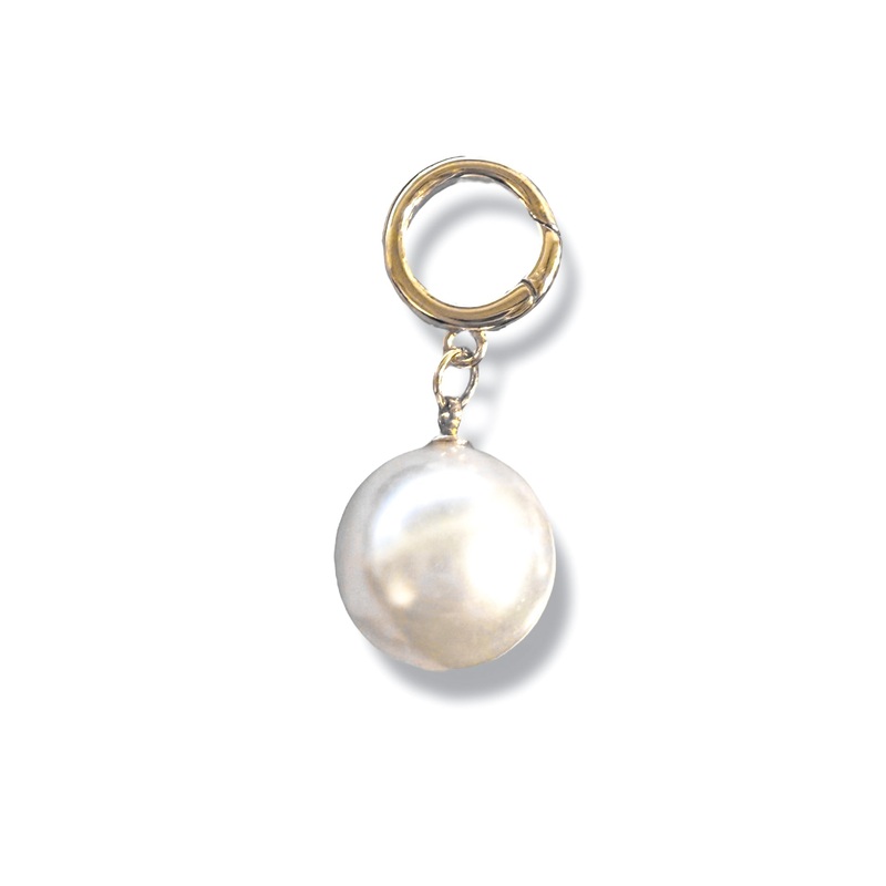 Simple Pearl Bag Charm|Cream/Gold