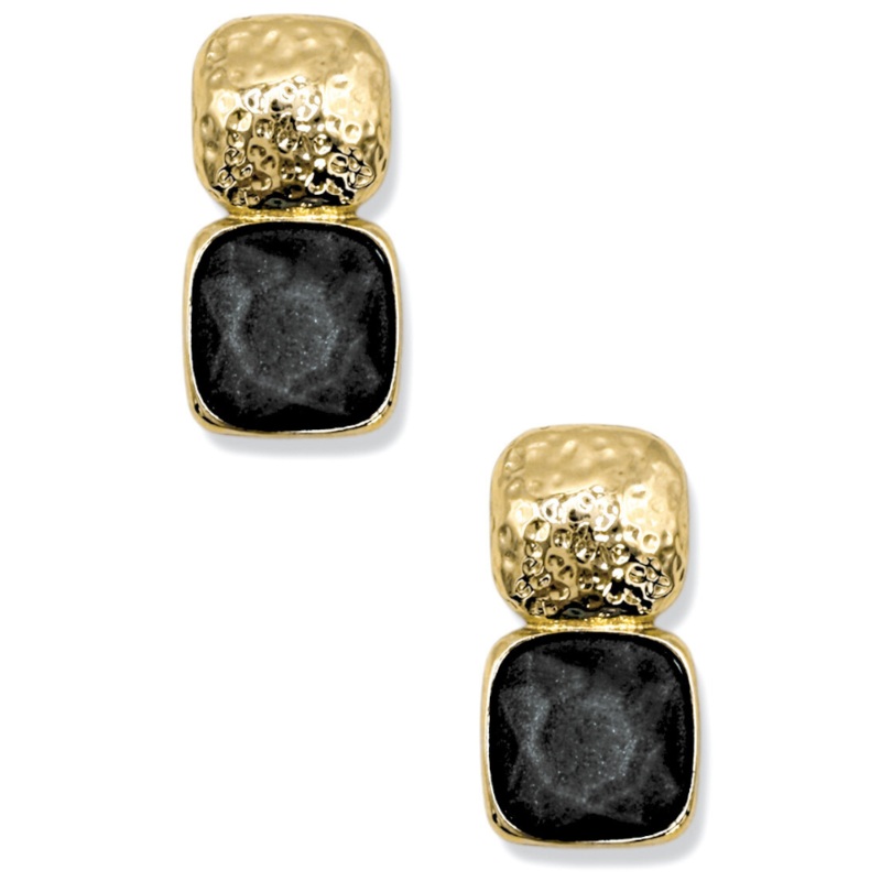 Trina Black and Gold Earrings|Black