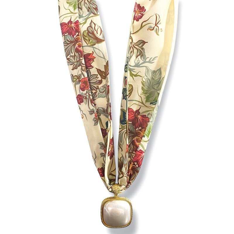 Virtue Faith Floral Tapestry Scarf Necklace
