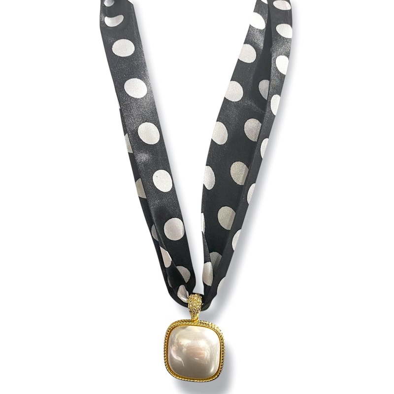 Virtue Mollie Polka Dot Scarf Necklace