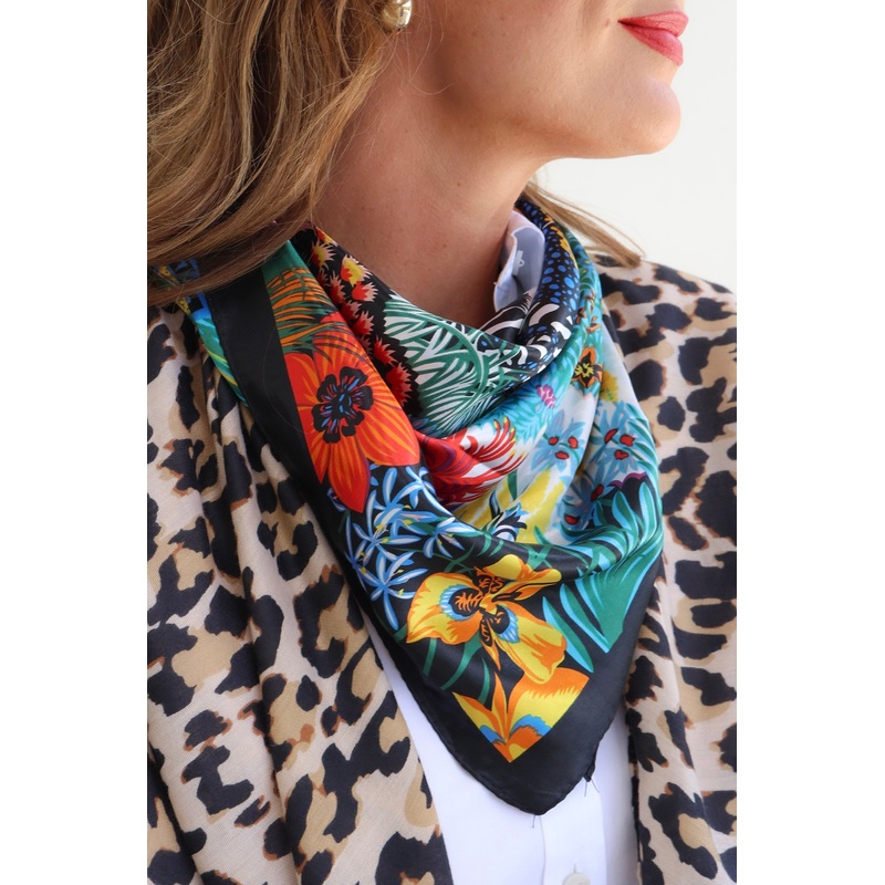 Wild Safari Zebra Scarf|Black