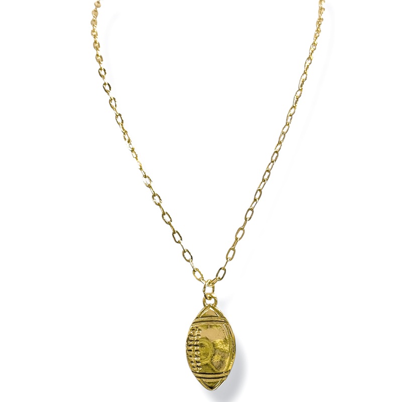 Hands Go Up Football Gold Pendant Necklace