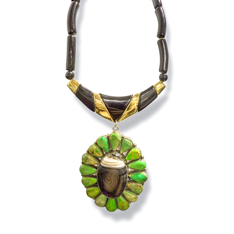 Made in the Deep South 1970s Agate and Turquoise 1960s Necklace