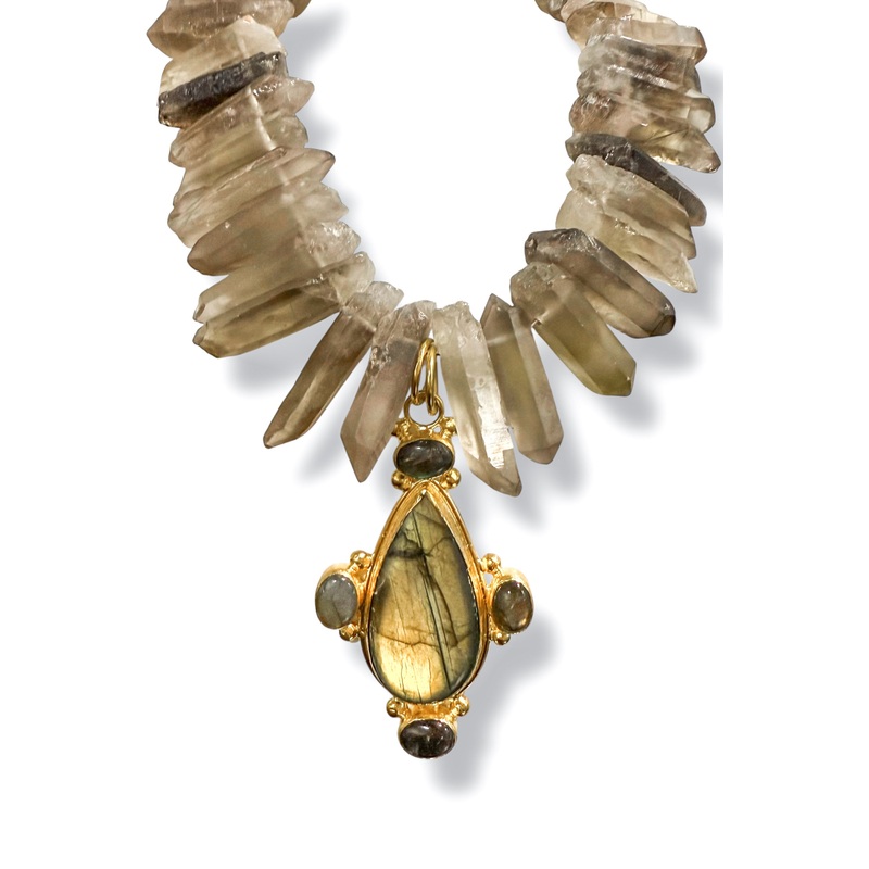 Made in the Deep South 1970s Labradorite 1960s Quartz Necklace