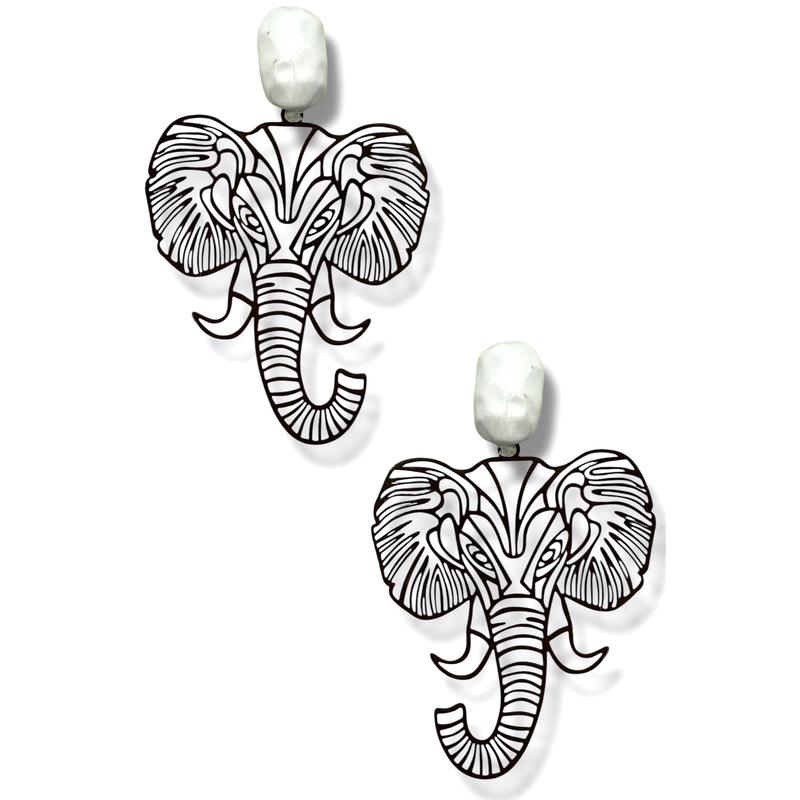 Stomping Grounds Burgundy Elephant Earrings