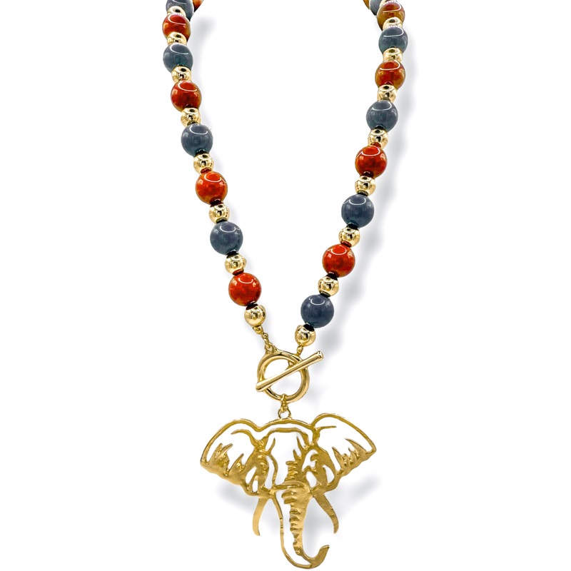 Top Of The Chain Elephant Beaded Necklace