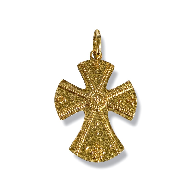 What a Time Gold Byzantine Cross Pendant