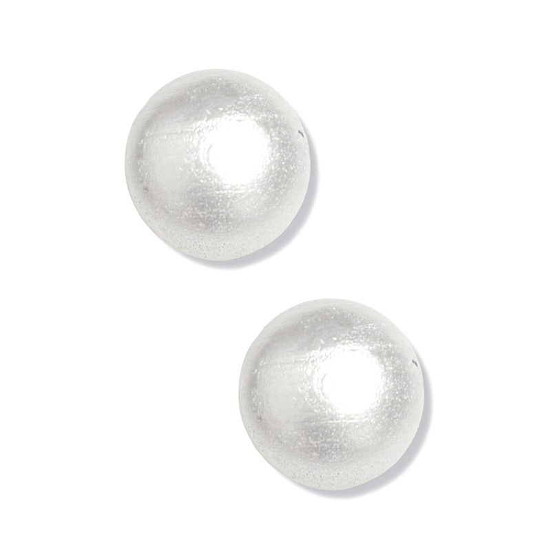 Charming Cream Pearlescent Wood Earrings