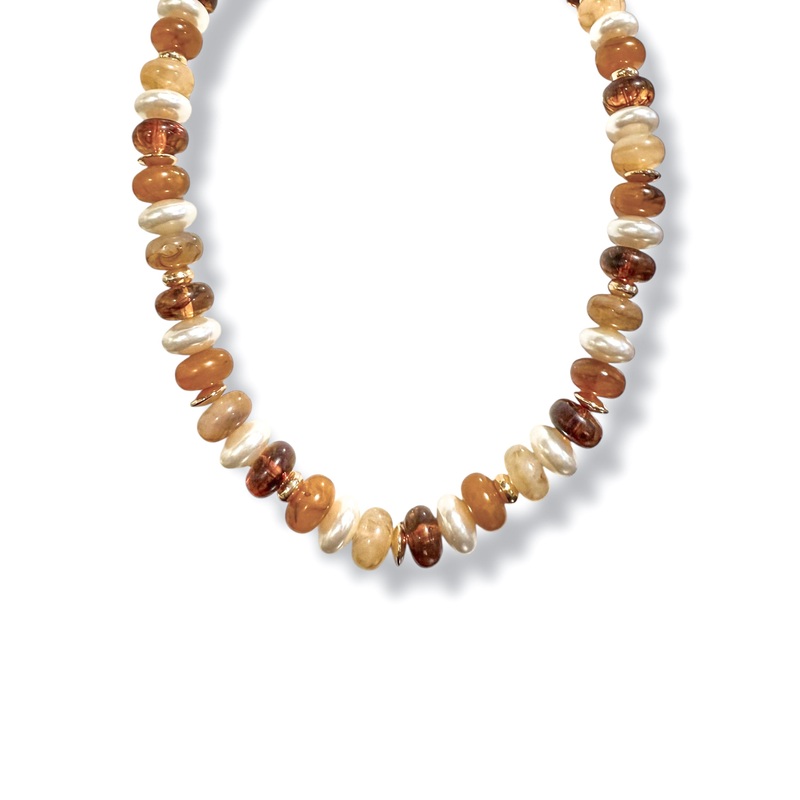 Ends of the Earth Light Brown Beaded Necklace
