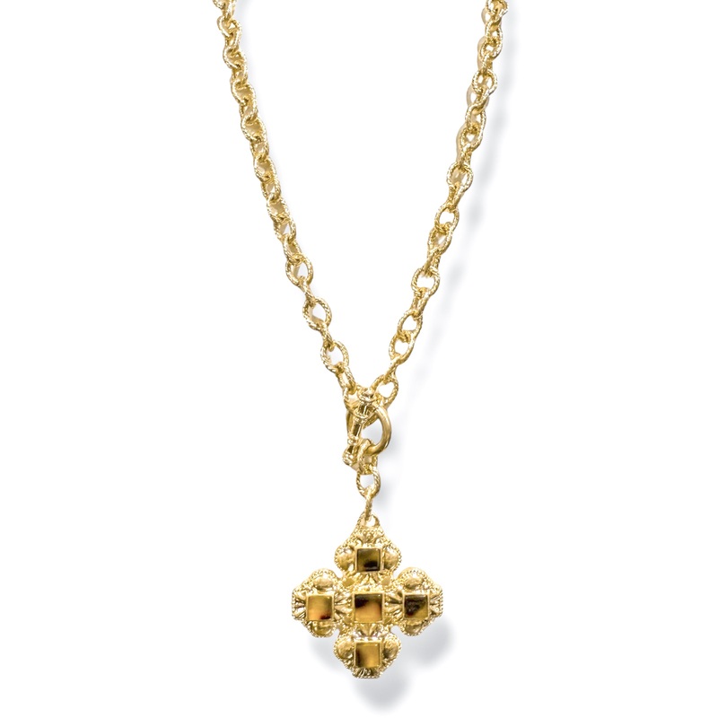 Go With It Tortoise and Gold Cross Necklace