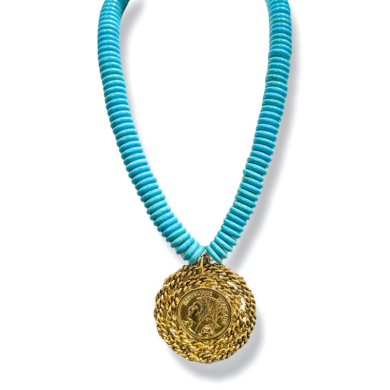 Made in the Deep South 1960s Brooch 1970s Turquoise Necklace