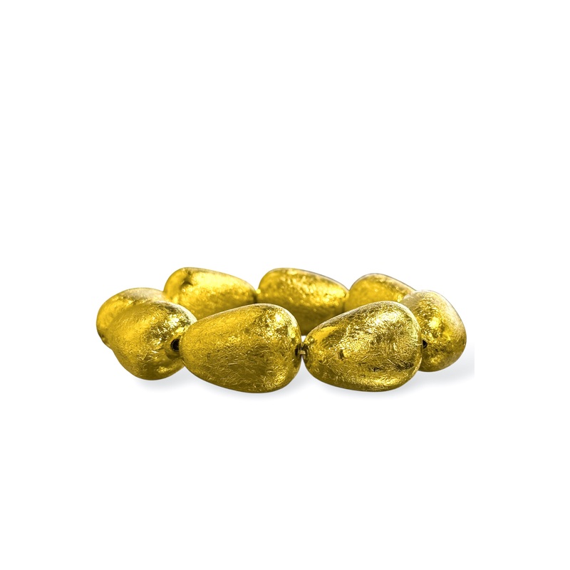 The Change Textured Gold Beaded Bracelet