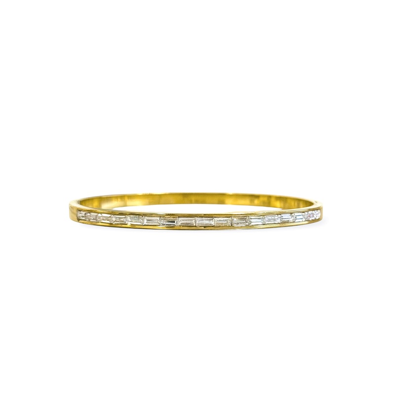 Your Own Way Gold Baguette Crystal Bangle Bracelet