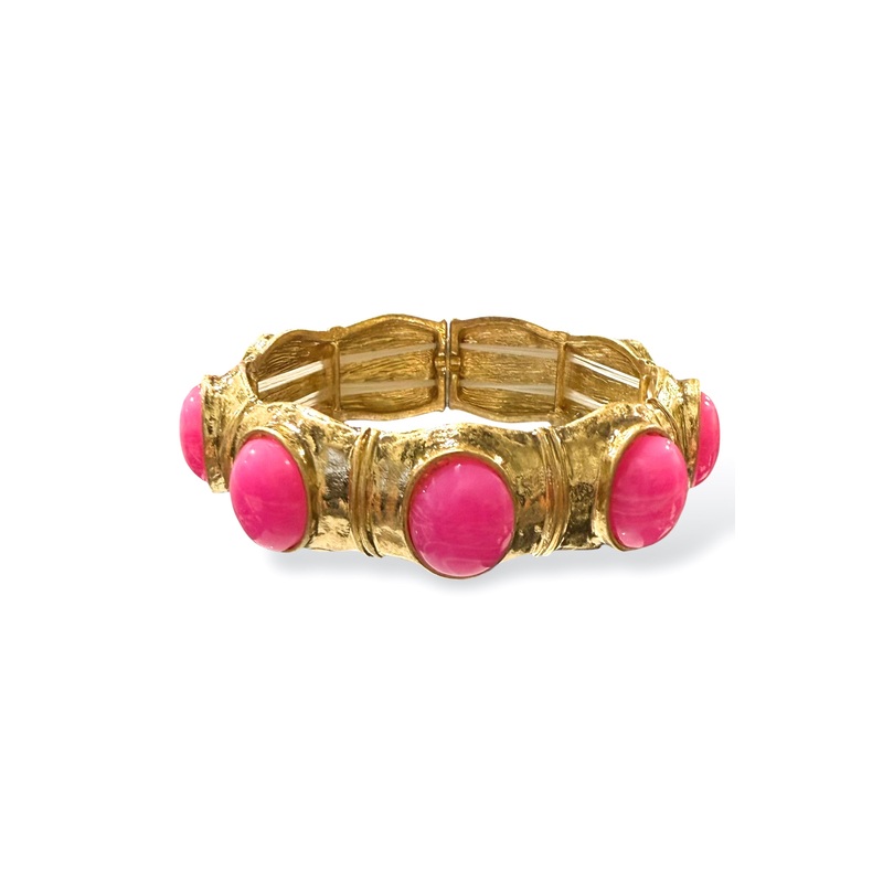 Know Your Limits Fuchsia Stone Station Bracelet