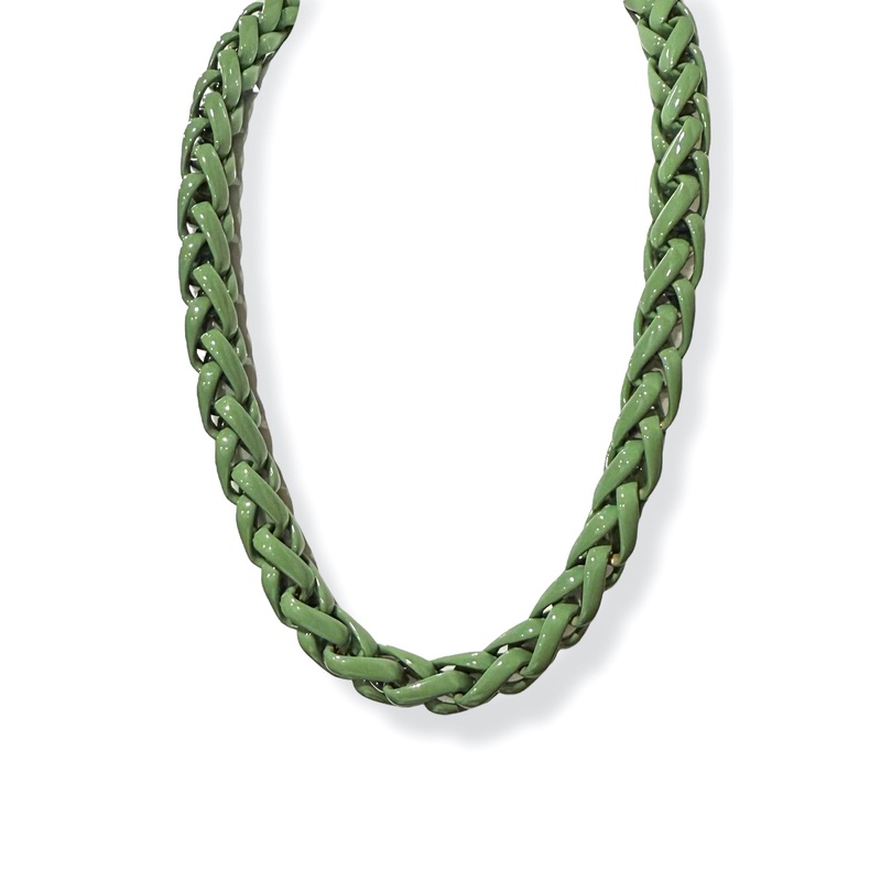 Leave Me Now Olive Color Coated Chain Necklace