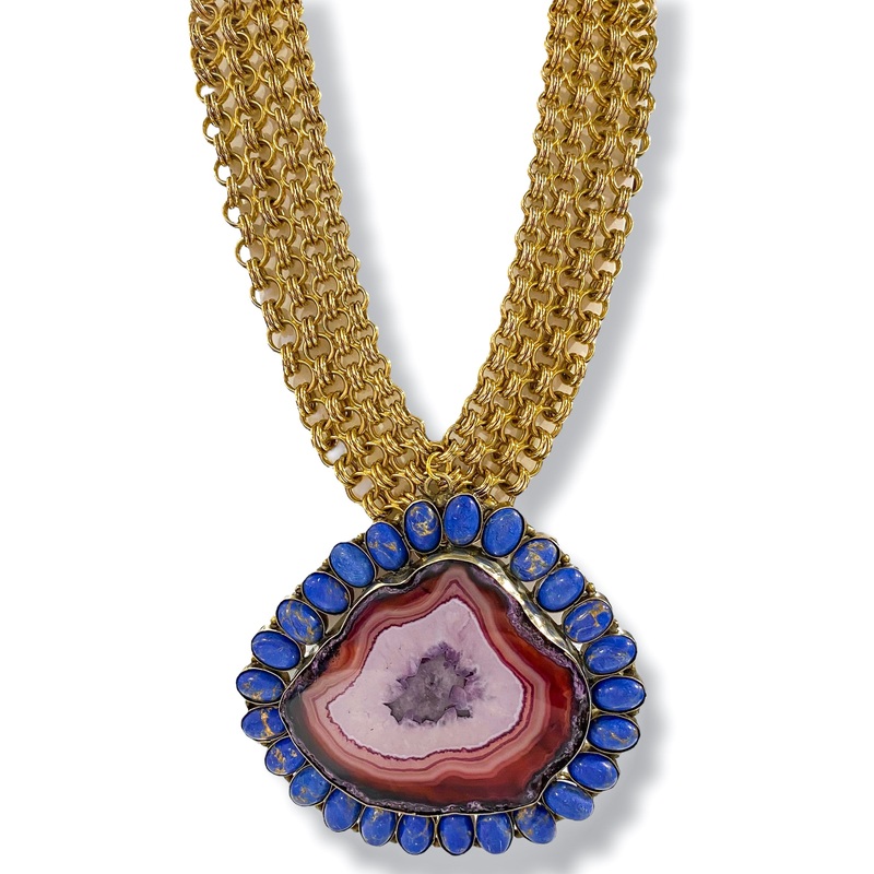 Made in the Deep South 1970s Agate Pendant 1960s Necklace