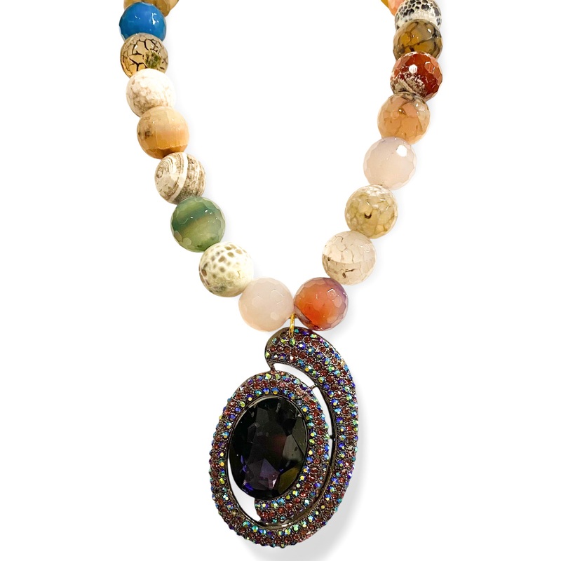 Made in the Deep South 1970s Brooch 1960s Agate Necklace