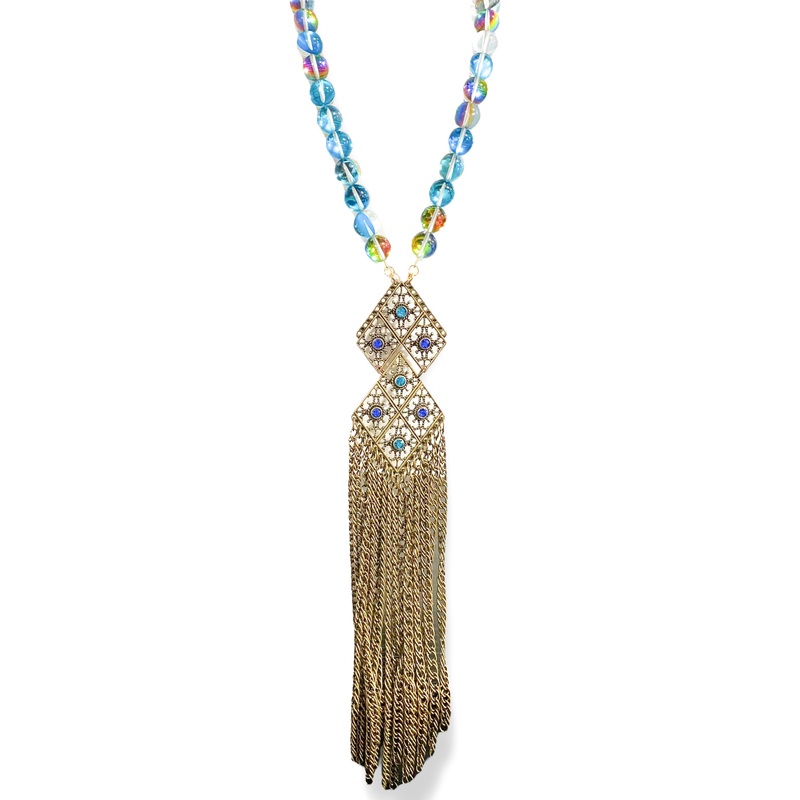 Made in the Deep South 1980s Pendant 1970s Glass Bead Necklace
