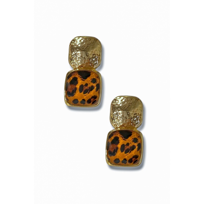 Trina Leopard and Gold Earrings