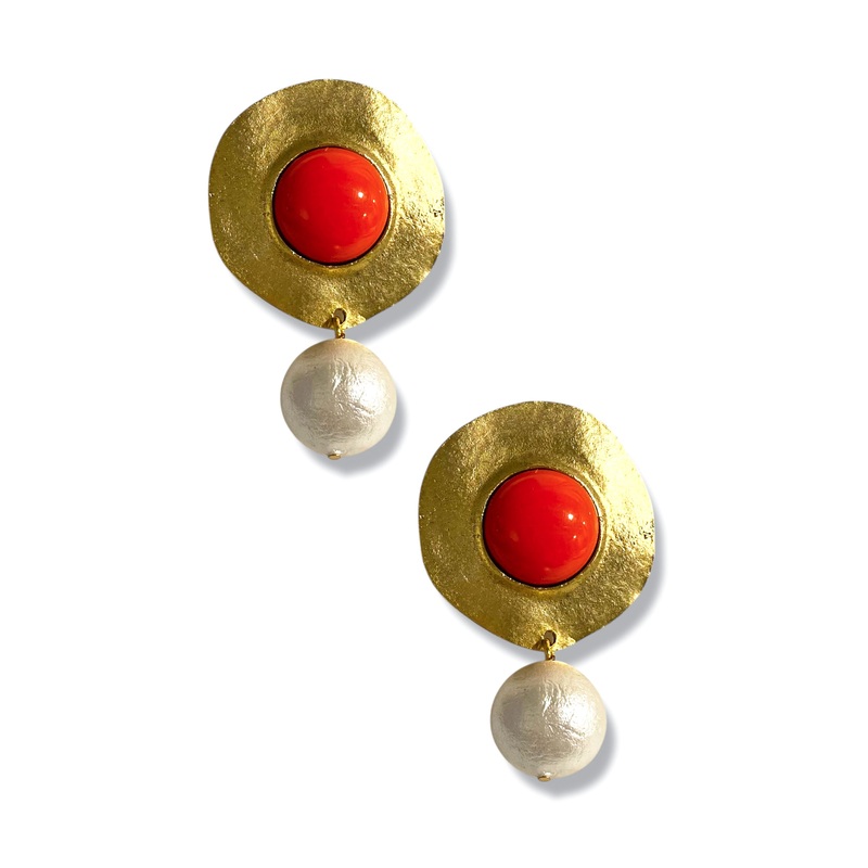 Yochi Marla Coral Earrings