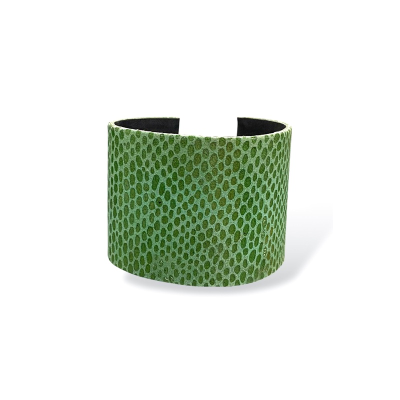 Don’t Play Snake Pattern Leather Cuff Bracelet