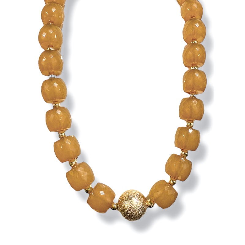 Eyes On You Brown Dia Cut Acrylic Necklace