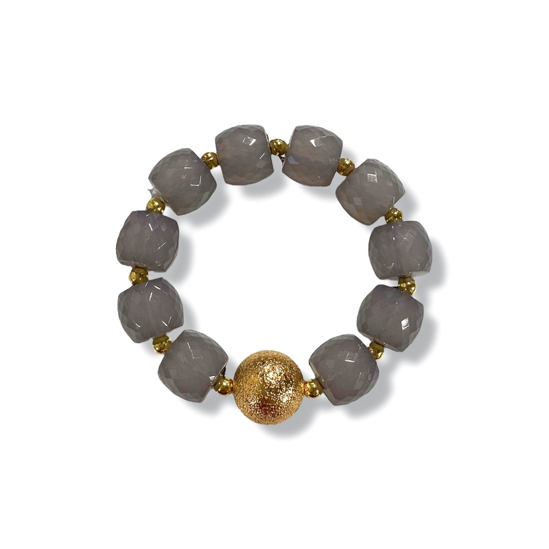 Eyes On You Gray Dia Cut Acrylic Bracelet