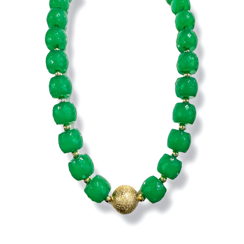 Eyes On You Green Dia Cut Acrylic Necklace