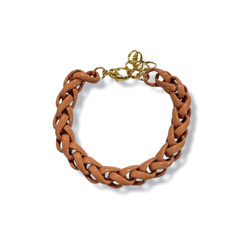 Leave Me Now Brown Color Coated Chain Bracelet