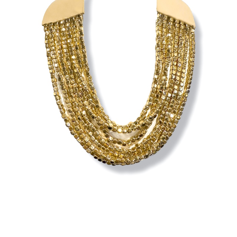 Needed Proof Cube Shaped Bead Layered Necklace