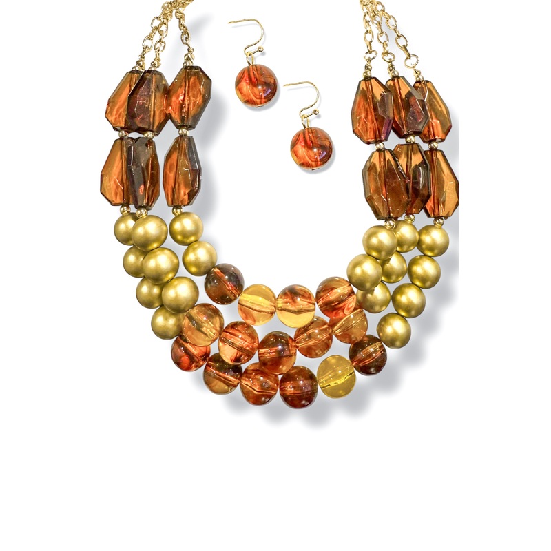 Piece Of Me Acrylic Bead Layered Necklace