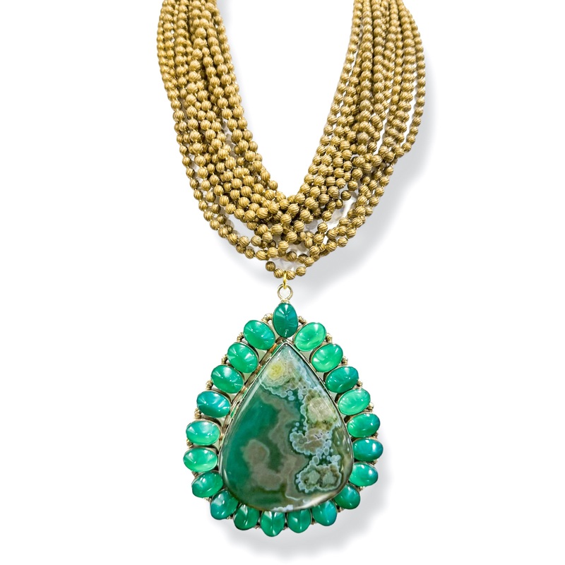 Made in the Deep South 1970s Moss Agate 1940s Necklace