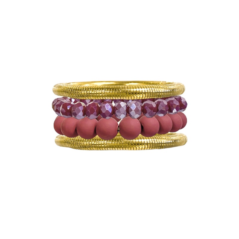 Plain Sight Burgundy Bracelet Set