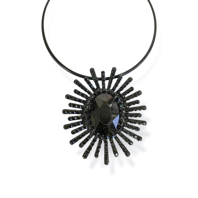 Aubrey Black Statement Necklace