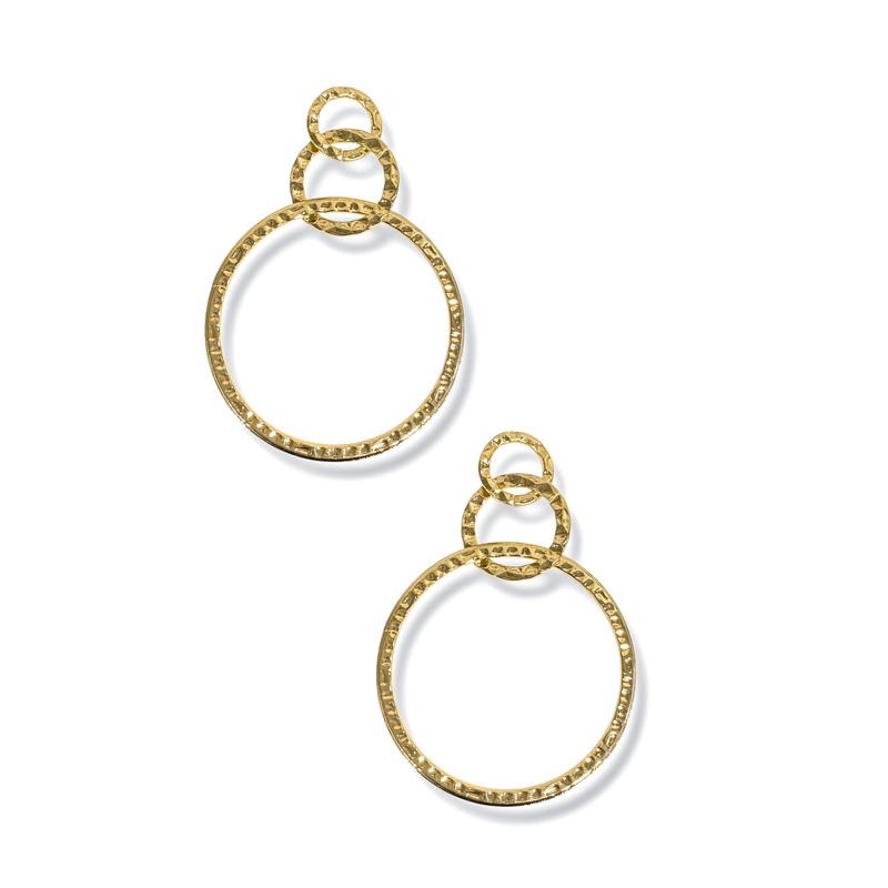 Drop The Hint Textured Circle Drop Earrings