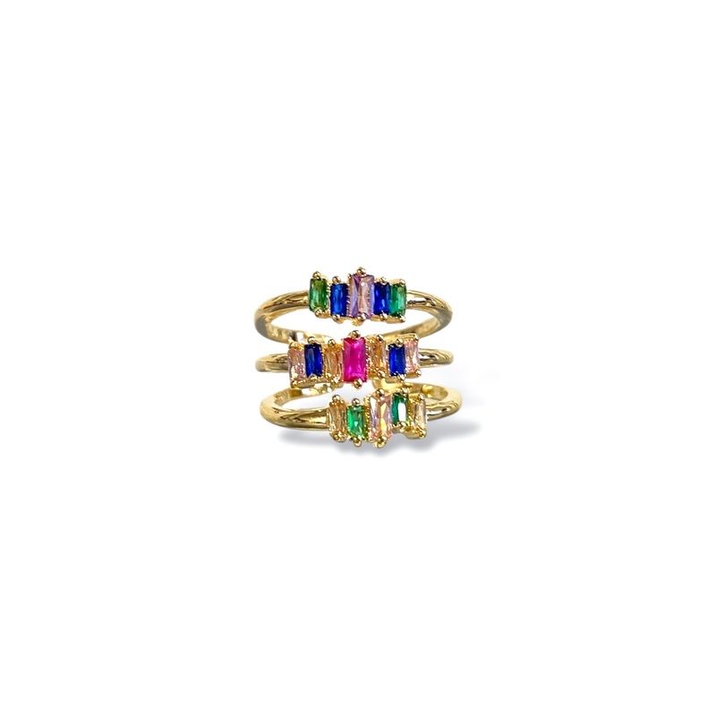 Full Send Color Stone Adjustable Ring