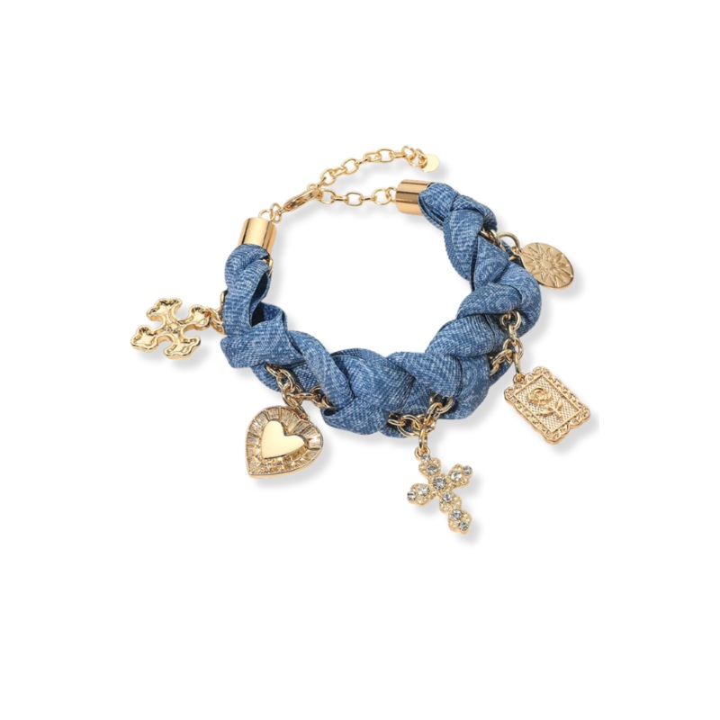 Touch Of Denim Charm Bracelet|Blue