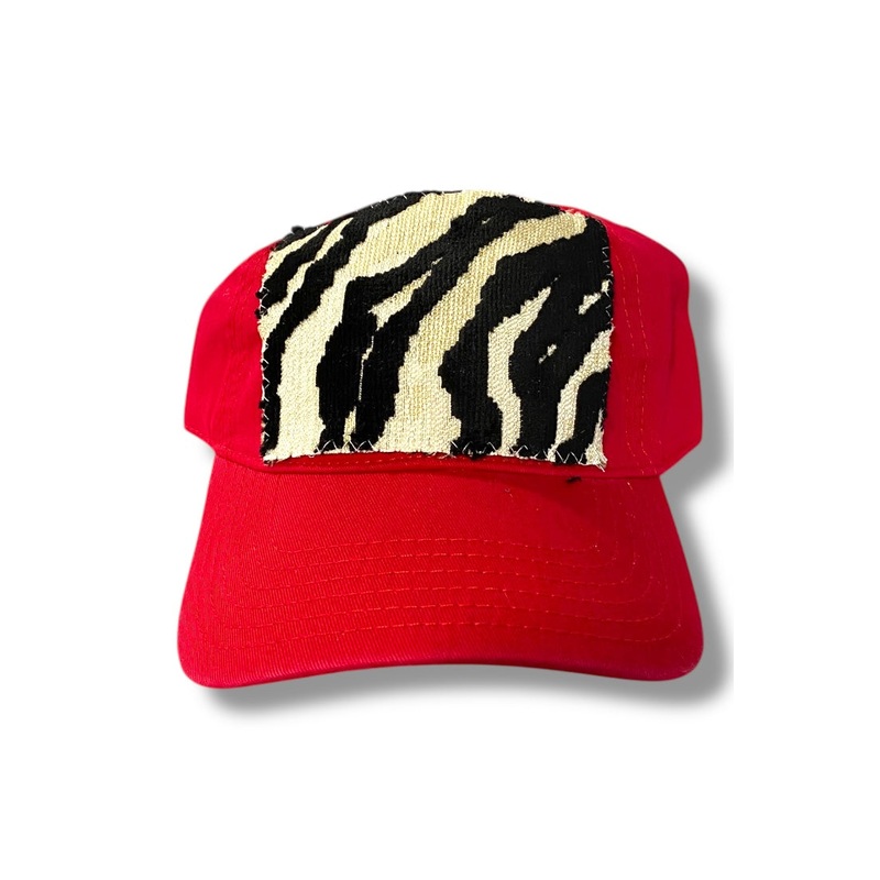 Kilim Baseball Hat Red Zebra