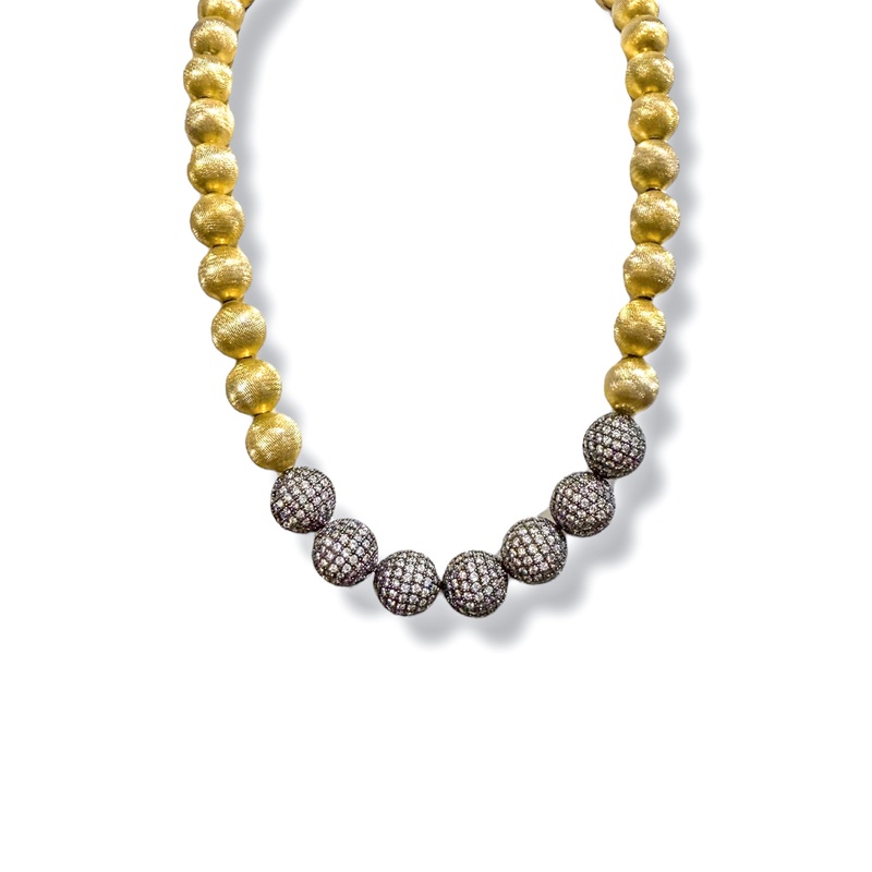 Made in the Deep South Pave Crystal Beads 1950s Bead Necklace