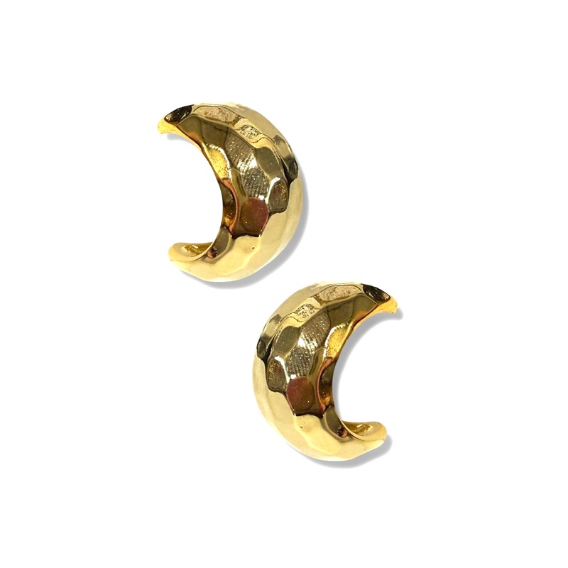 Dani Gold Faceted Hoop Earrings